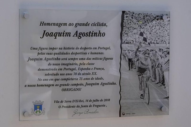 Foi descerrada uma placa de homenagem a Joaquim Agostinho